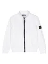 Stone Island Compass-motif Zip-up Sweatshirt In Weiss