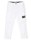 Stone Island Compass-patch Cargo Trousers In White