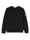 Stone Island Compass-patch Cotton Sweatshirt In 黑色