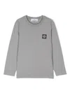 Stone Island Compass-patch Cotton T-shirt In Grey