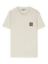 Stone Island Compass-patch Cotton T-shirt In Neutrals