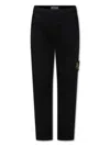 Stone Island Black Trousers For Boy With Compass In Black
