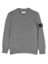 Stone Island Compass-patch Crew-neck Sweatshirt In Grey