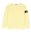 Stone Island Compass-patch Crew-neck Sweatshirt In Yellow