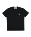 Stone Island Junior Compass-patch Crewneck T-shirt In Black