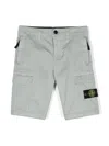 Stone Island Compass-patch Knee-length Cargo Shorts In Grey