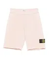 Stone Island Junior Compass Patch Knitted Shorts In Pink