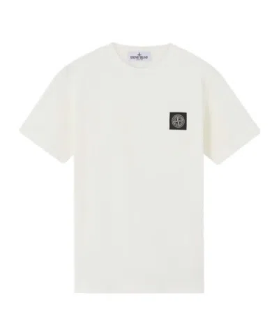 Stone Island Junior Compass Patch Short Sleeved T-shirt In White