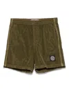 Stone Island Compass-patch Shorts In Green