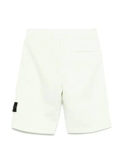 Stone Island Kids' Compass-patch Shorts In Green