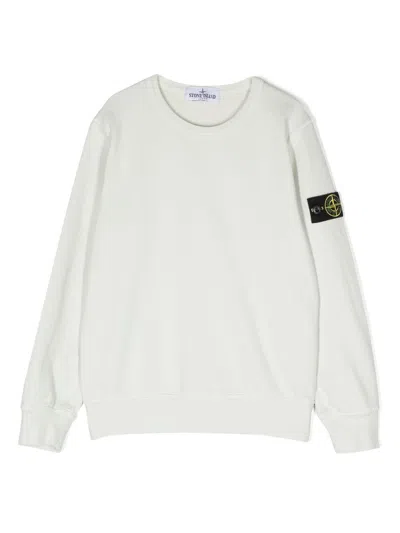 Stone Island Kids' Compass-patch Sweatshirt In Grau