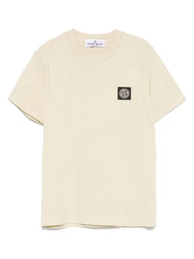 Stone Island Kids' Compass-patch T-shirt In 中性色
