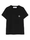Stone Island Compass-patch Cotton T-shirt In 黑色