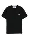 Stone Island Compass-patch Cotton T-shirt In Black
