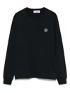 Stone Island Compass-motif Cotton Sweatshirt In Blue