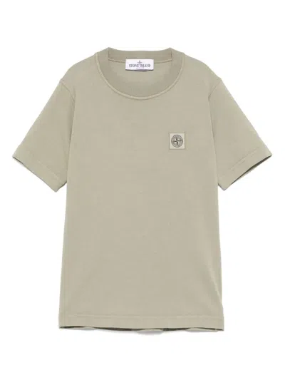 Stone Island Kids' Compass-patch T-shirt In Green