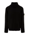 Stone Island Junior Compass Patch Turtleneck Jumper In Black