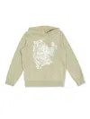 Stone Island Compass-print Hoodie In Green
