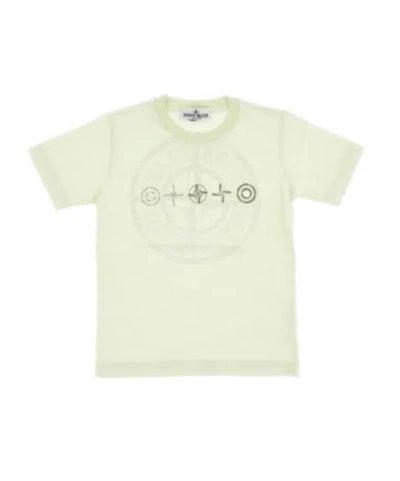Stone Island Junior Compass Printed Crewneck T-shirt In White