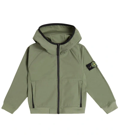 Stone Island Junior Kids' Compass Windbreaker Jacket In Green