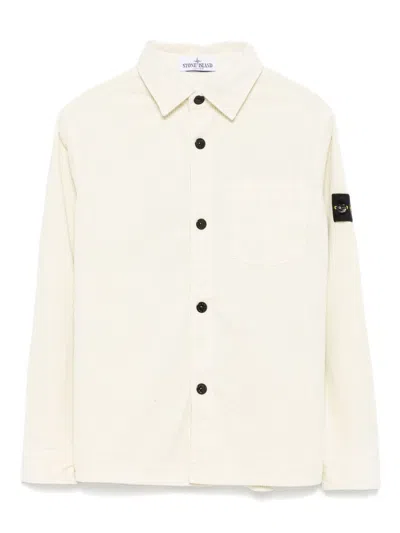 Stone Island Kids' Corduroy Shirt In Neutrals