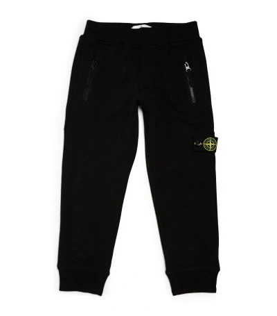 Stone Island Junior Kids' Cotton-blend Logo Sweatpants (2-14 Years) In Black
