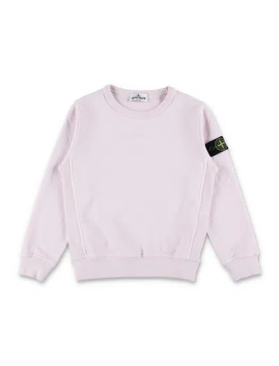 Stone Island Junior Cotton Fleece Sweatshirt In Rosa