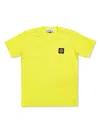Stone Island Cotton Logo Patch T-shirt In Yellow