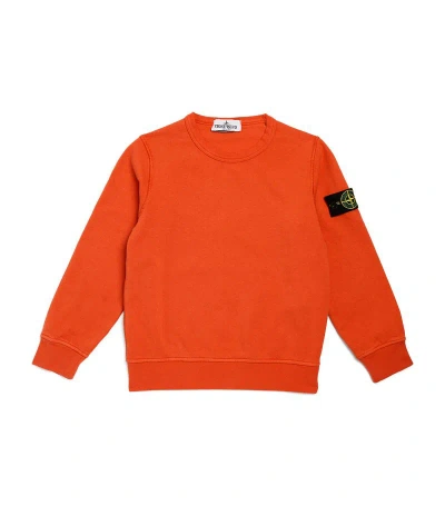 Stone Island Junior Kids' Cotton Logo Sweatshirt (2-14 Years) In Orange