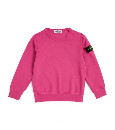 Stone Island Junior Kids' Cotton Logo Sweatshirt (2-14 Years) In Pink
