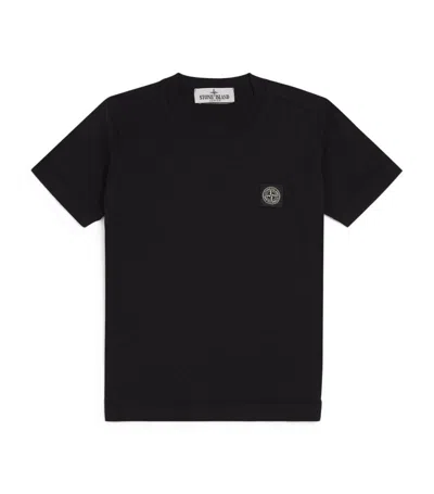 Stone Island Kids' Compass-patch Cotton T-shirt In Black