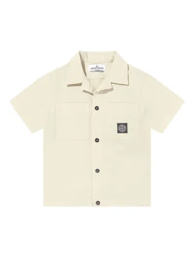 Stone Island Kids' Cotton Shirt In Neutrals