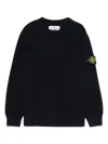 Stone Island Logo-patch Sleeve Jumper In Blue