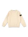 Stone Island Kids' Crew Neck Basic Fleece In Beige