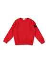 Stone Island Compass-motif Crew-neck Sweatshirt In Red