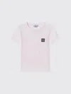 Stone Island Kids'  Junior Crew Neck Half Sleeve T-shirt With Logo In White