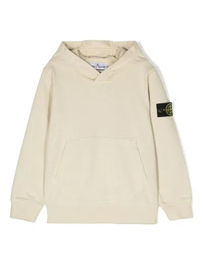 Stone Island Kids' Compass Badge Cotton Sweatshirt In Brown