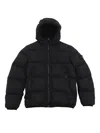 Stone Island Recycled Nylon Hooded Down Jacket Kids In Black
