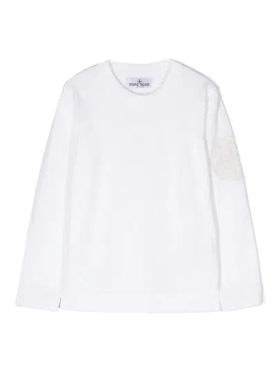 Stone Island Kids' Embroidered-compass Jumper In Neutrals