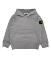 Stone Island Compass-patch Pullover Hoodie In Dust