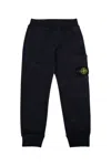 Stone Island Blue Trackpants With Logo Patch In Cotton Boy In Navyblue