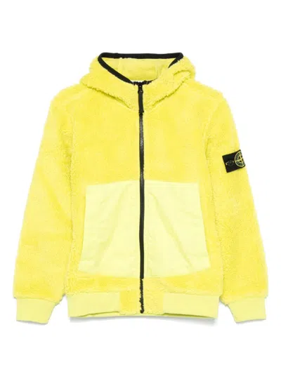 Stone Island Junior Kids' Fleece Jacket In Yellow