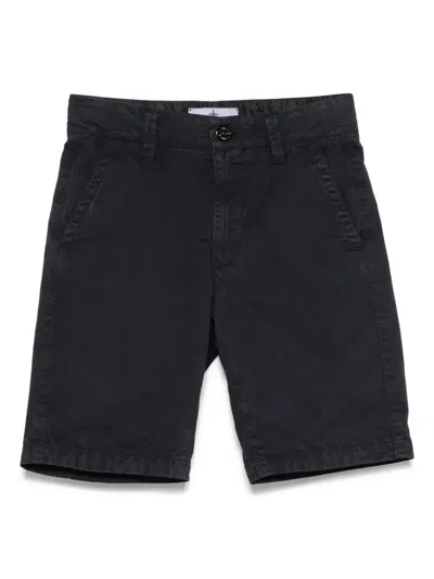 Stone Island Kids' Gabardine-weave Shorts In Blue
