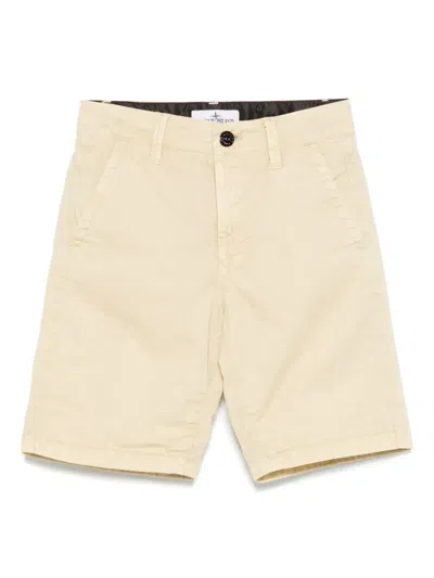 Stone Island Kids' Gabardine-weave Shorts In Neutrals