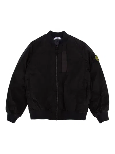Stone Island Kids' Giubbotto Bomber Jacket In Black