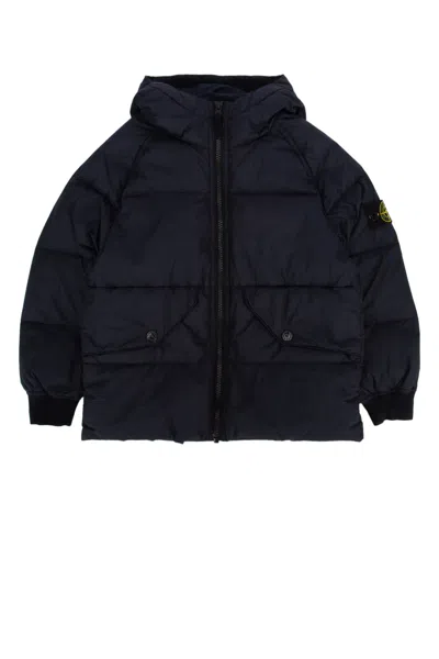 Stone Island Kids' Giubbotto Vera Piuma Rds In Navyblue