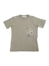 Stone Island Grey T-shirt With Logo Print On The Front And Logo Lettering On The Rear In Cotton Boy In Grey