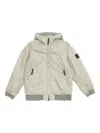 Stone Island Hooded Compass-badge Jacket In Gray