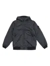 Stone Island Hooded Jacket In Black