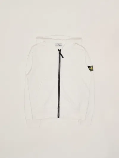 Stone Island Kids' Hoodie Sweatshirt In Bianco